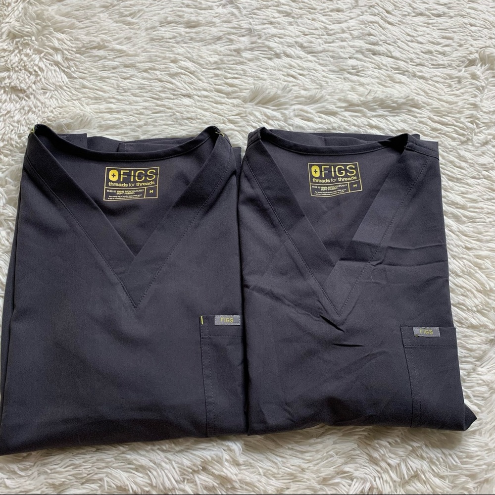 NEW Figs Men's Naga one pocket scrub top (two tops)